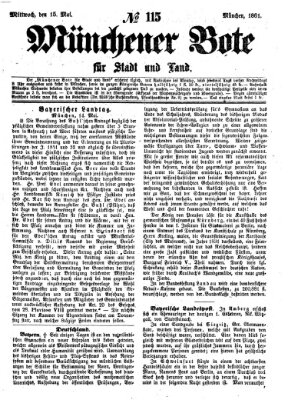 Münchener Bote für Stadt und Land Mittwoch 15. Mai 1861