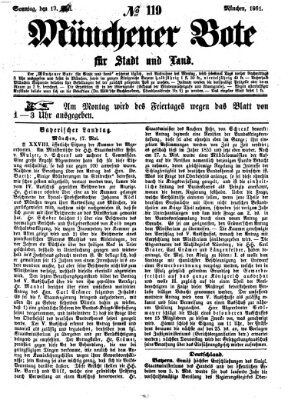 Münchener Bote für Stadt und Land Sonntag 19. Mai 1861