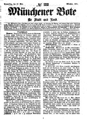 Münchener Bote für Stadt und Land Donnerstag 23. Mai 1861