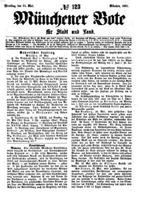 Münchener Bote für Stadt und Land Freitag 24. Mai 1861