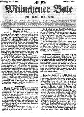 Münchener Bote für Stadt und Land Samstag 25. Mai 1861