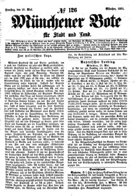 Münchener Bote für Stadt und Land Dienstag 28. Mai 1861