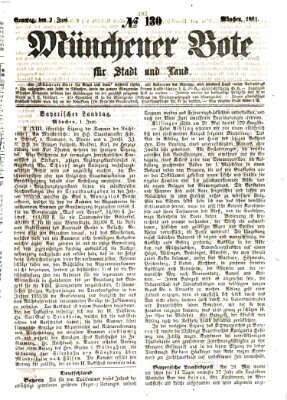 Münchener Bote für Stadt und Land Sonntag 2. Juni 1861