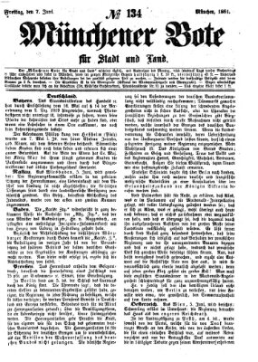 Münchener Bote für Stadt und Land Freitag 7. Juni 1861