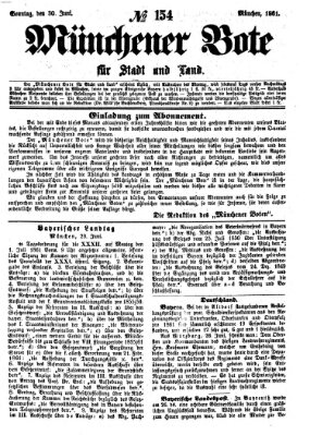 Münchener Bote für Stadt und Land Sonntag 30. Juni 1861