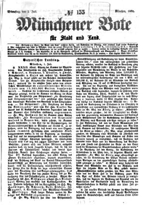 Münchener Bote für Stadt und Land Dienstag 2. Juli 1861