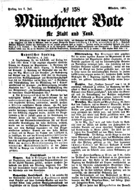 Münchener Bote für Stadt und Land Freitag 5. Juli 1861