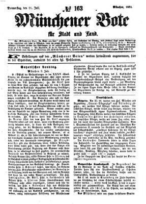 Münchener Bote für Stadt und Land Donnerstag 11. Juli 1861