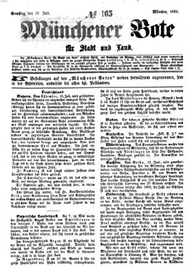 Münchener Bote für Stadt und Land Samstag 13. Juli 1861