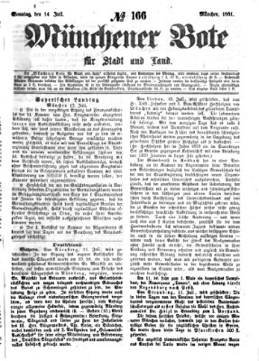 Münchener Bote für Stadt und Land Sonntag 14. Juli 1861