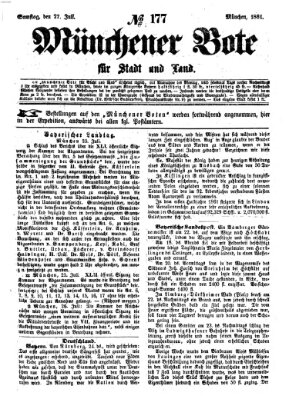 Münchener Bote für Stadt und Land Samstag 27. Juli 1861