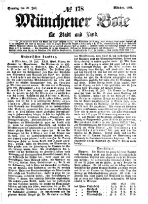 Münchener Bote für Stadt und Land Sonntag 28. Juli 1861