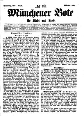 Münchener Bote für Stadt und Land Donnerstag 1. August 1861