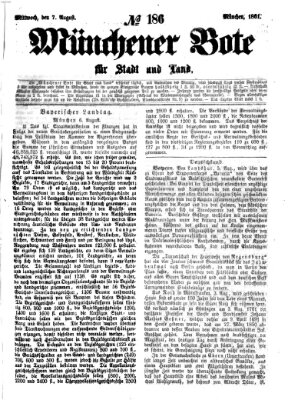 Münchener Bote für Stadt und Land Mittwoch 7. August 1861