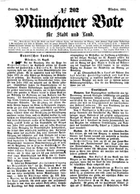 Münchener Bote für Stadt und Land Sonntag 25. August 1861