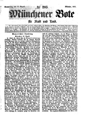 Münchener Bote für Stadt und Land Donnerstag 29. August 1861