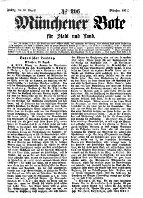 Münchener Bote für Stadt und Land Freitag 30. August 1861