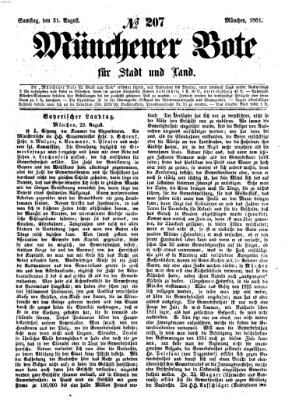 Münchener Bote für Stadt und Land Samstag 31. August 1861