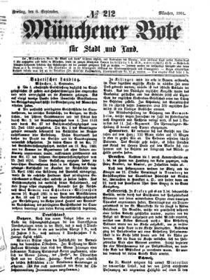 Münchener Bote für Stadt und Land Freitag 6. September 1861