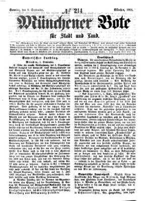 Münchener Bote für Stadt und Land Sonntag 8. September 1861