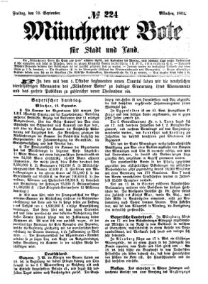 Münchener Bote für Stadt und Land Freitag 20. September 1861