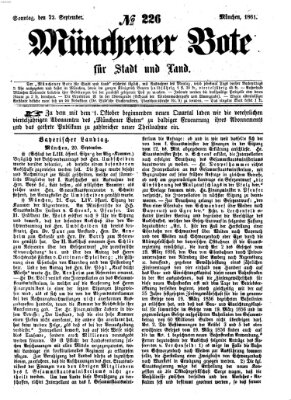 Münchener Bote für Stadt und Land Sonntag 22. September 1861