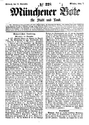 Münchener Bote für Stadt und Land Mittwoch 25. September 1861