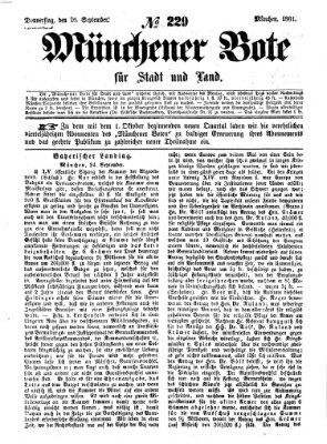 Münchener Bote für Stadt und Land Donnerstag 26. September 1861