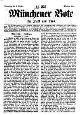 Münchener Bote für Stadt und Land Donnerstag 3. Oktober 1861