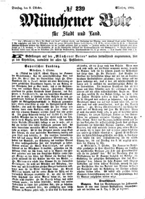 Münchener Bote für Stadt und Land Dienstag 8. Oktober 1861