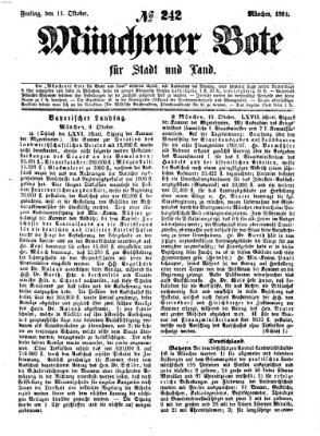 Münchener Bote für Stadt und Land Freitag 11. Oktober 1861