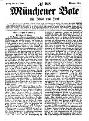 Münchener Bote für Stadt und Land Freitag 18. Oktober 1861