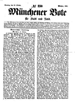 Münchener Bote für Stadt und Land Sonntag 20. Oktober 1861