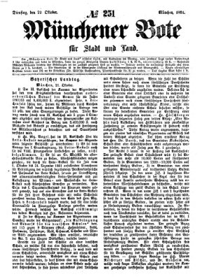 Münchener Bote für Stadt und Land Dienstag 22. Oktober 1861