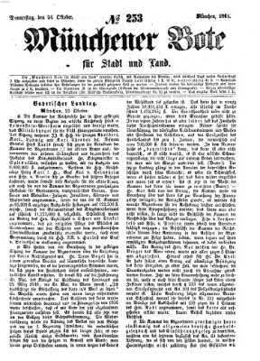 Münchener Bote für Stadt und Land Donnerstag 24. Oktober 1861