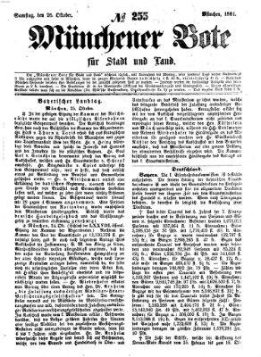 Münchener Bote für Stadt und Land Samstag 26. Oktober 1861