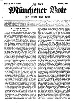 Münchener Bote für Stadt und Land Mittwoch 30. Oktober 1861