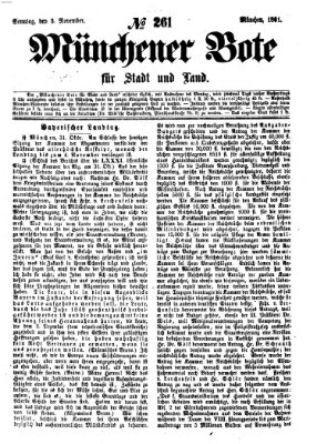 Münchener Bote für Stadt und Land Sonntag 3. November 1861