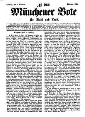 Münchener Bote für Stadt und Land Dienstag 5. November 1861