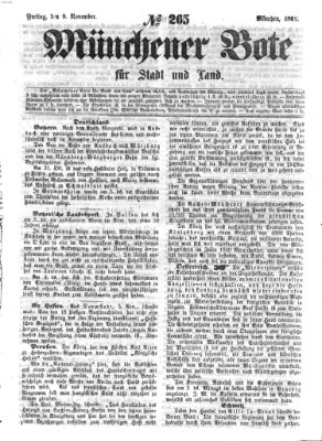 Münchener Bote für Stadt und Land Freitag 8. November 1861