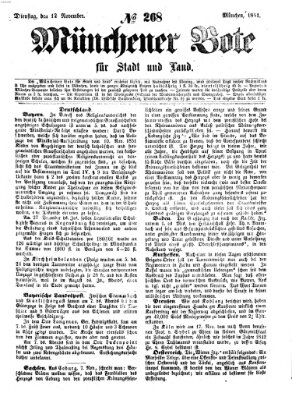 Münchener Bote für Stadt und Land Dienstag 12. November 1861