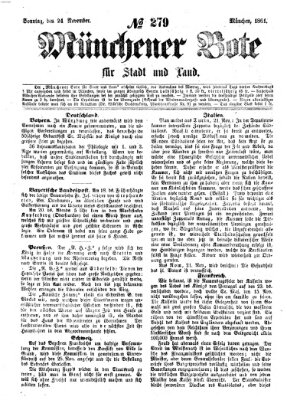 Münchener Bote für Stadt und Land Sonntag 24. November 1861