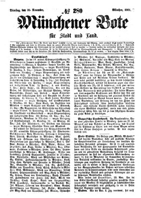 Münchener Bote für Stadt und Land Dienstag 26. November 1861