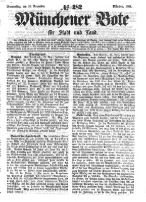 Münchener Bote für Stadt und Land Donnerstag 28. November 1861