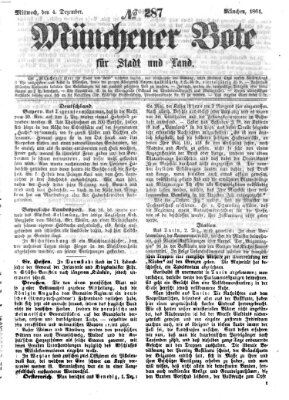 Münchener Bote für Stadt und Land Mittwoch 4. Dezember 1861