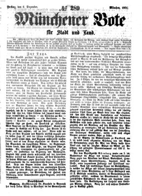 Münchener Bote für Stadt und Land Freitag 6. Dezember 1861