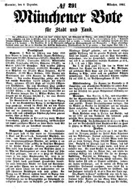 Münchener Bote für Stadt und Land Sonntag 8. Dezember 1861