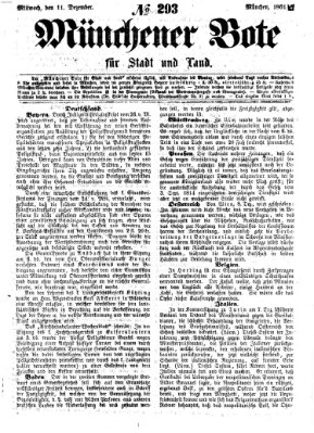 Münchener Bote für Stadt und Land Mittwoch 11. Dezember 1861