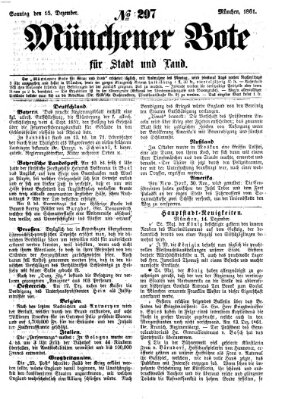 Münchener Bote für Stadt und Land Sonntag 15. Dezember 1861