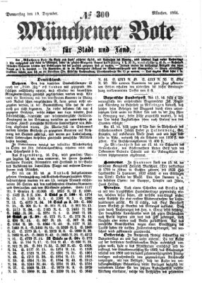 Münchener Bote für Stadt und Land Donnerstag 19. Dezember 1861